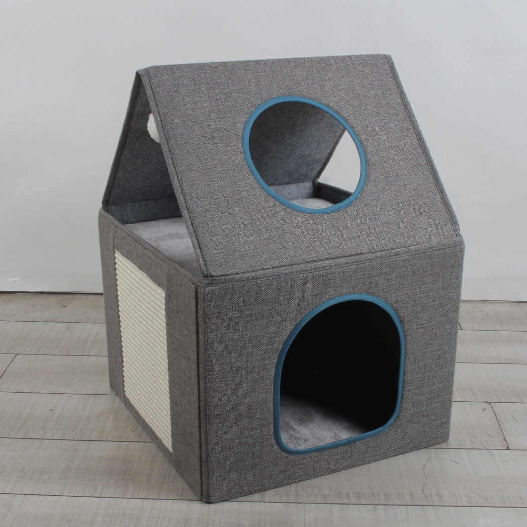 ISO RoHS Foldable Cat Furniture with Cat Tunnel and Cat Scratches as Pet Product